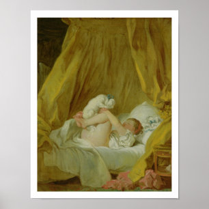 'La Gimblette', Girl with a Dog, c.1770 (oil on ca Poster