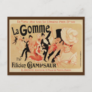 La Gomme by Champsaur vintage belle epoque ad Jul Postcard