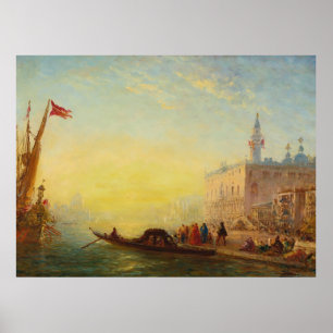 La Gondole, Quai Des Esclavons – Félix Ziem Poster