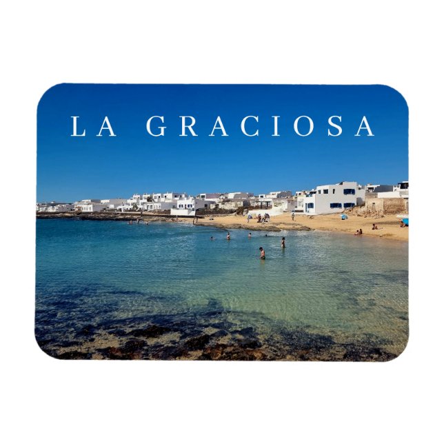 La Graciosa Caleta de Sebo view fridge magnet (Horizontal)