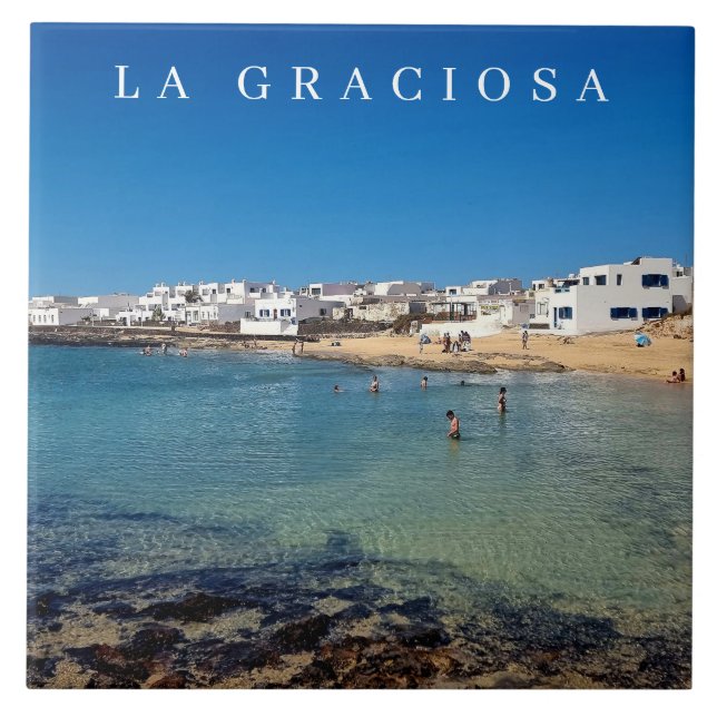 La Graciosa Island sea view ceramic tile (Front)