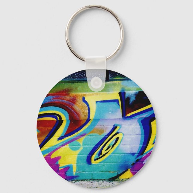 LA Graffiti in Parking Lot_mod lrg2 Key Ring (Front)