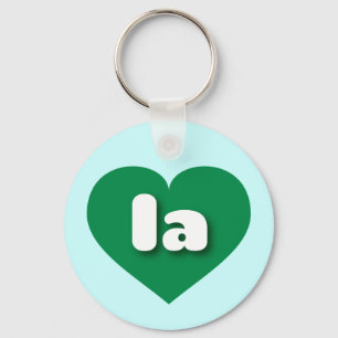 la green heart - I love la Key Ring