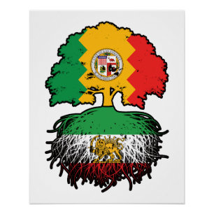 LA Grown Iranian Roots Lion and Sun Poster