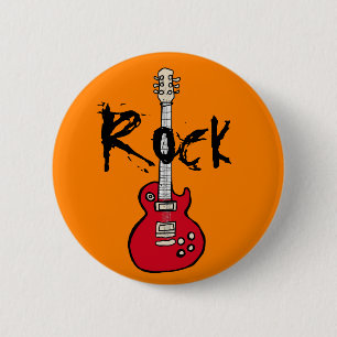 la guitarra de caricatura rock pin