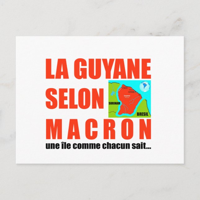 La Guyane selon Macron est une île Postcard (Front)
