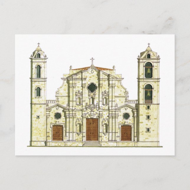 La Habana Cathedral. Cuba Postcard (Front)