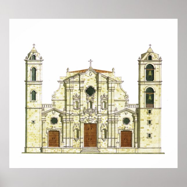 La Habana Cathedral. Cuba Poster (Front)