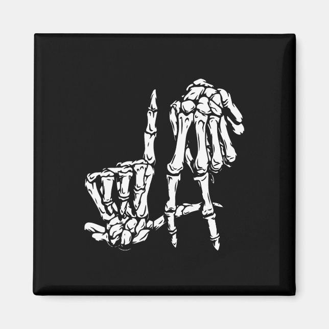 La Hand Sign Lazy DIY Halloween Costume Skeleton L Magnet (Front)