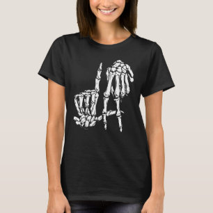 La Hand Sign Lazy DIY Halloween Costume Skeleton L T-Shirt