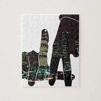 LA hands skyline Jigsaw Puzzle
