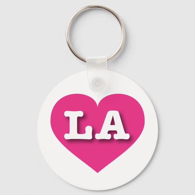 LA Hot PInk Heart - I love LA Key Ring (Front)