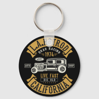 LA Hotrod California Drag Racing 1974 Key Ring