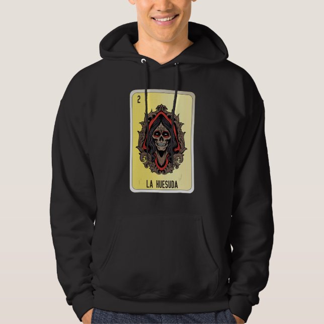 La Huesuda Mexican Slang Lottery Bingo Cards Hoodie (Front)