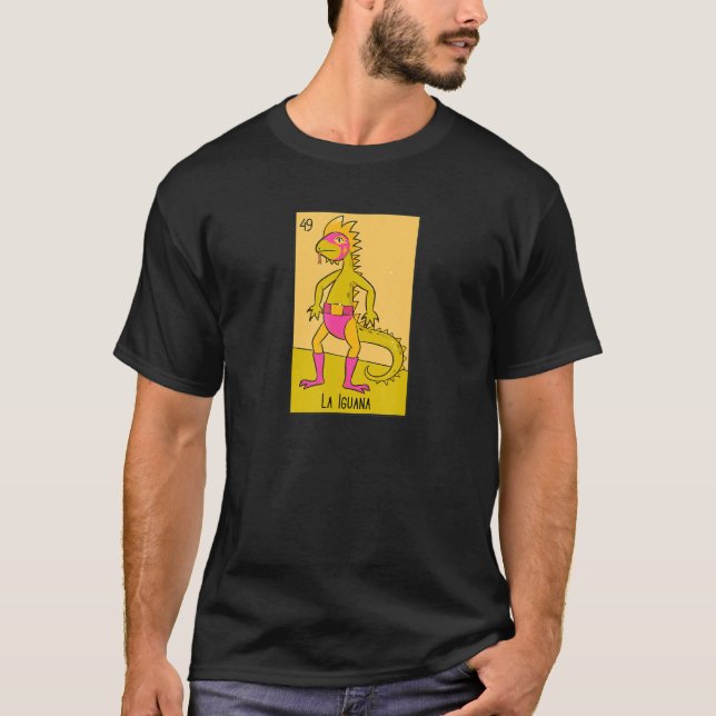 La Iguana Mexican Luchador  Wrestler Lottery Card T-Shirt (Front)