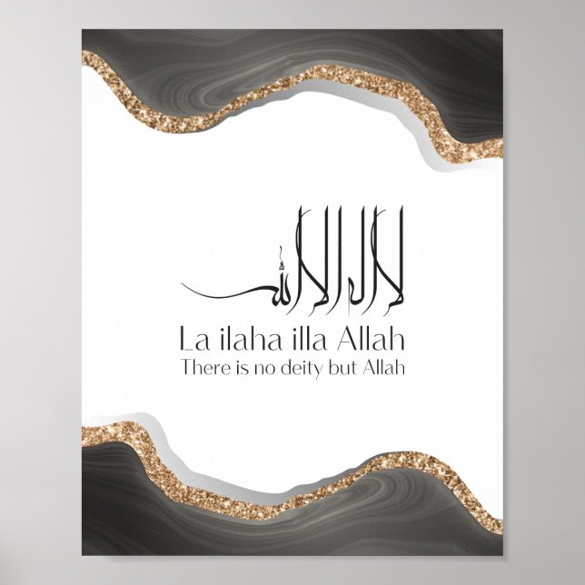 La ilaha illa-ALLAH Shahada Modern arabic calligra Poster (Front)