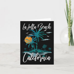 La Jolla Beach California Palm Tree Summer Family Card