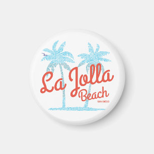 La Jolla Beach San Diego California Vintage Palms  Magnet