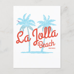 La Jolla Beach San Diego California Vintage Palms  Postcard