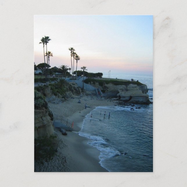 La Jolla Beach Sunset Custom California Postcards (Front)
