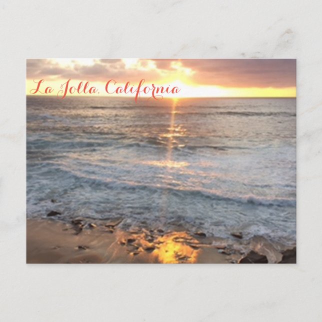 La Jolla, California Beach Sunset Postcard (Front)