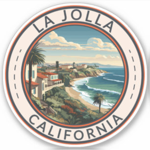La Jolla California Coastline Travel Art Retro