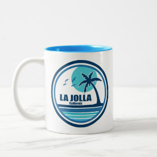 La Jolla California Palm Tree Birds Two-Tone Coffee Mug