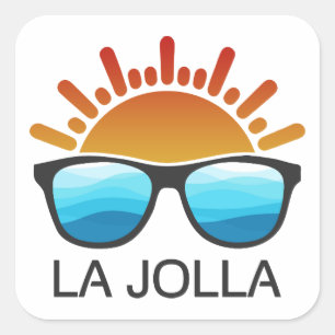 La Jolla California Sunglasses Square Sticker