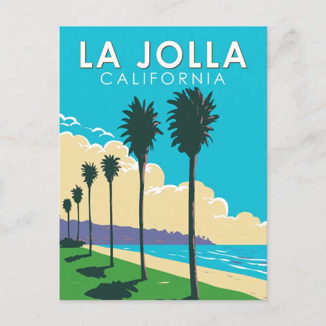 La Jolla California Travel Art Vintage Postcard (Front)