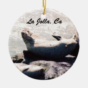 La Jolla California Travel Vacation Photo Ceramic Tree Decoration