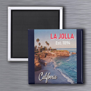 La Jolla California Vintage Palm Trees Souvenirs Magnet