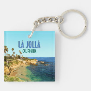 La Jolla Cove Beach San Diego California Vintage Key Ring