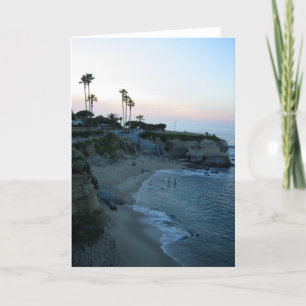 La Jolla Cove Beach Sunset Custom Greeting Card