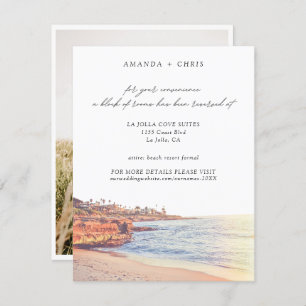 La Jolla Cove Beach Wedding Room Block Enclosure Card