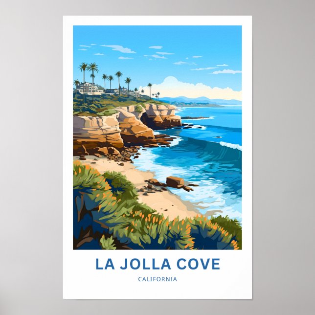 La Jolla Cove California Travel Print (Front)