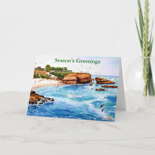 LA JOLLA COVE, LA JOLLA, CALIFORNIA HOLIDAY CARD (Front)