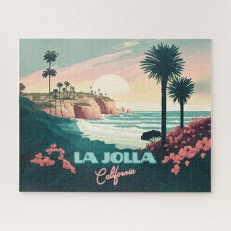 La Jolla Cove San Diego California Retro Jigsaw Puzzle