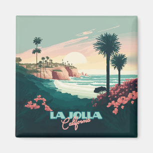 La Jolla Cove San Diego California Retro Magnet