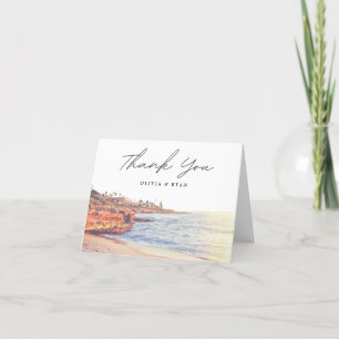 La Jolla Cove Sunset Blank Thank You Card