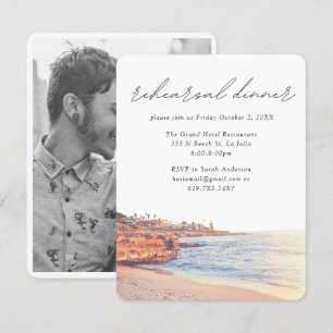 La Jolla Cove Wedding Elegant Rehearsal Dinner Enclosure Card