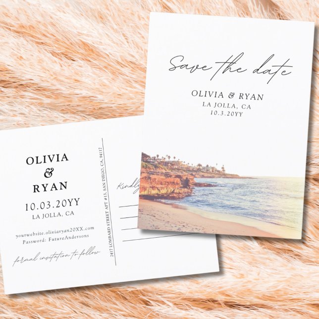 La Jolla Save the Date Postcard San Diego Weddings (La Jolla Save the Date Postcard San Diego Weddings)