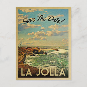 La Jolla Save The Date Vintage Postcards