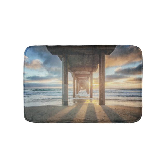 La Jolla, Scripps'S Pier At Sunset | San Diego Bath Mat (Front)