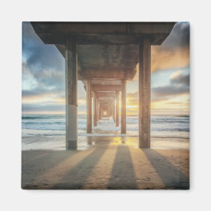 La Jolla, Scripps'S Pier At Sunset San Diego Magnet