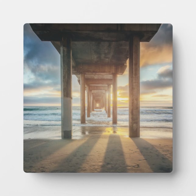 La Jolla, Scripps'S Pier At Sunset | San Diego Plaque (Front)
