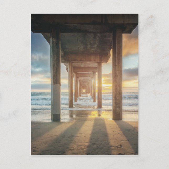 La Jolla, Scripps'S Pier At Sunset | San Diego Postcard (Front)