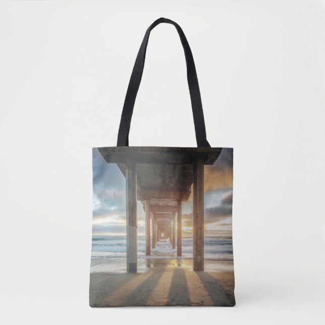 La Jolla, Scripps'S Pier At Sunset | San Diego Tote Bag (Front)