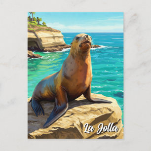 La Jolla Sea Lion California Travel Postcard