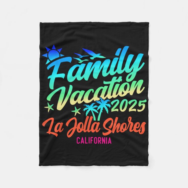 La Jolla Shores Beach California Family Vacation S Fleece Blanket (Front)