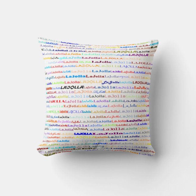 La Jolla Text Design II Throw Pillow (Front)